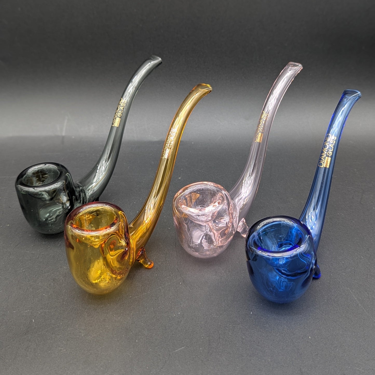 Diamond Glass Sherlock Hand Pipe-Avernic Smoke Shop
