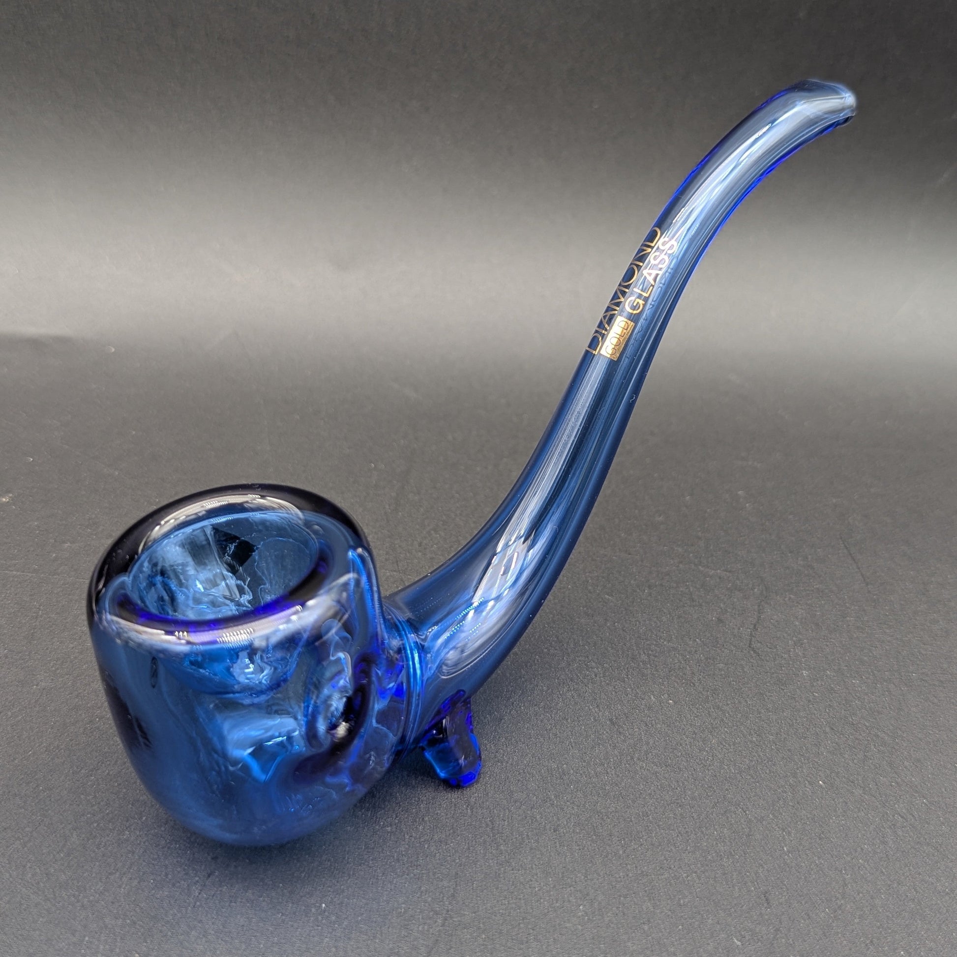 Diamond Glass Sherlock Hand Pipe-Avernic Smoke Shop
