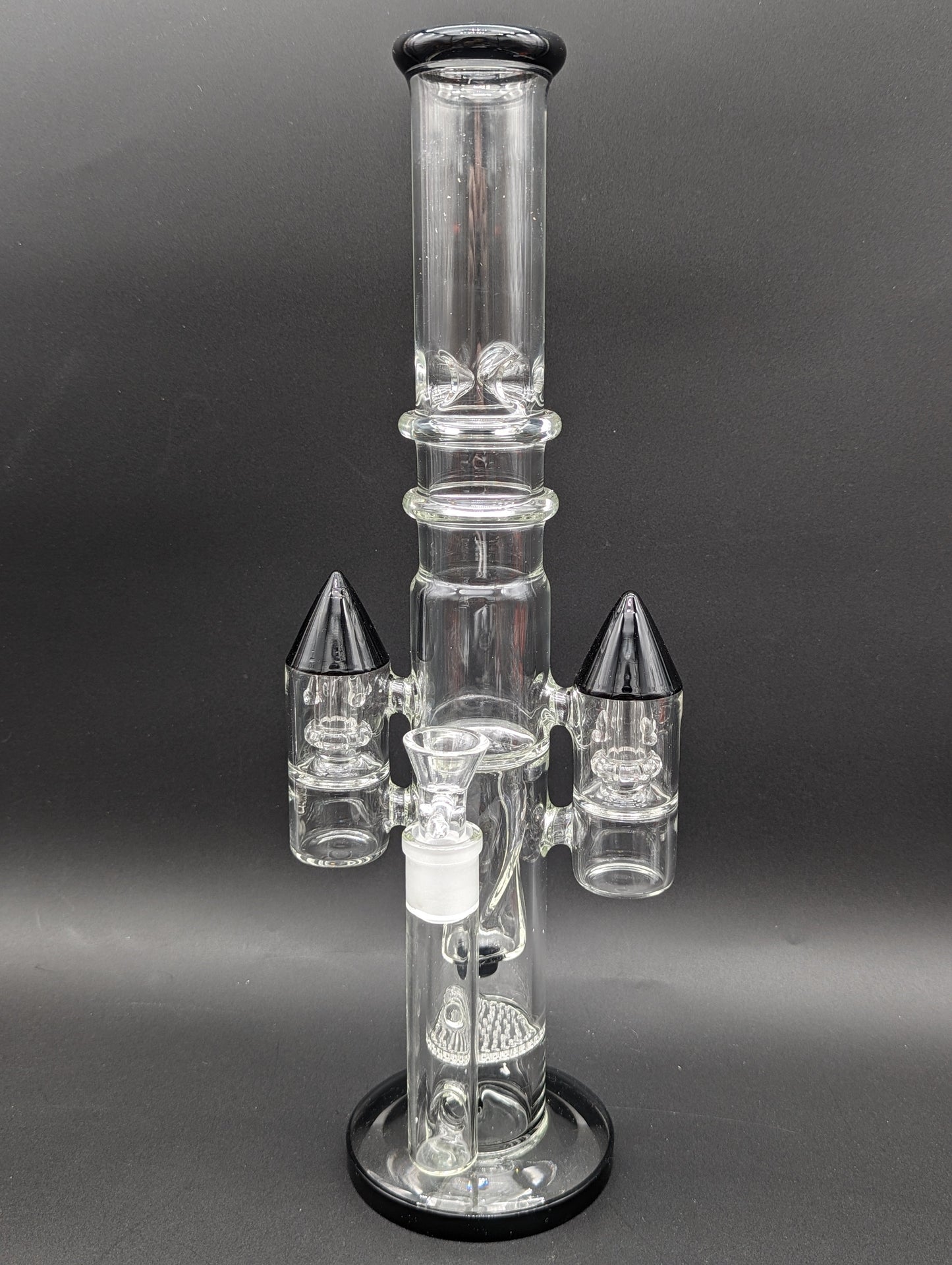 Dual Jet Rocket Ship Straight Tube Bong