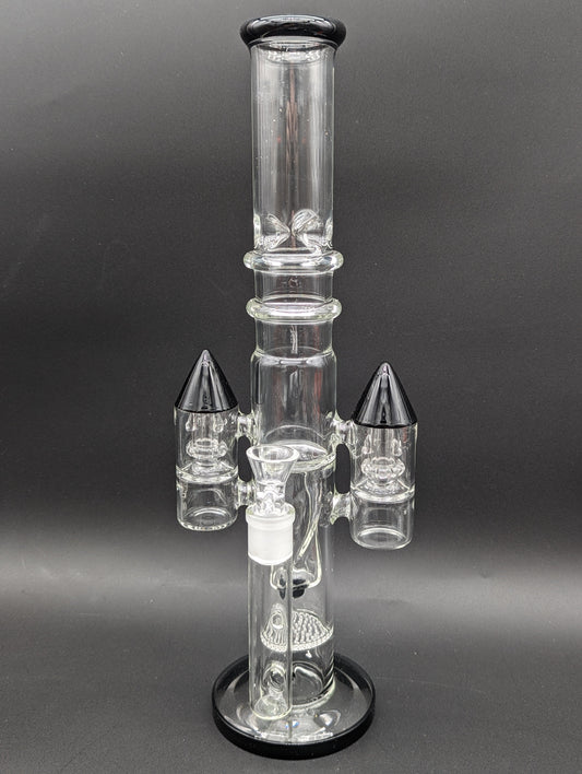 Dual Jet Rocket Ship Straight Tube Bong