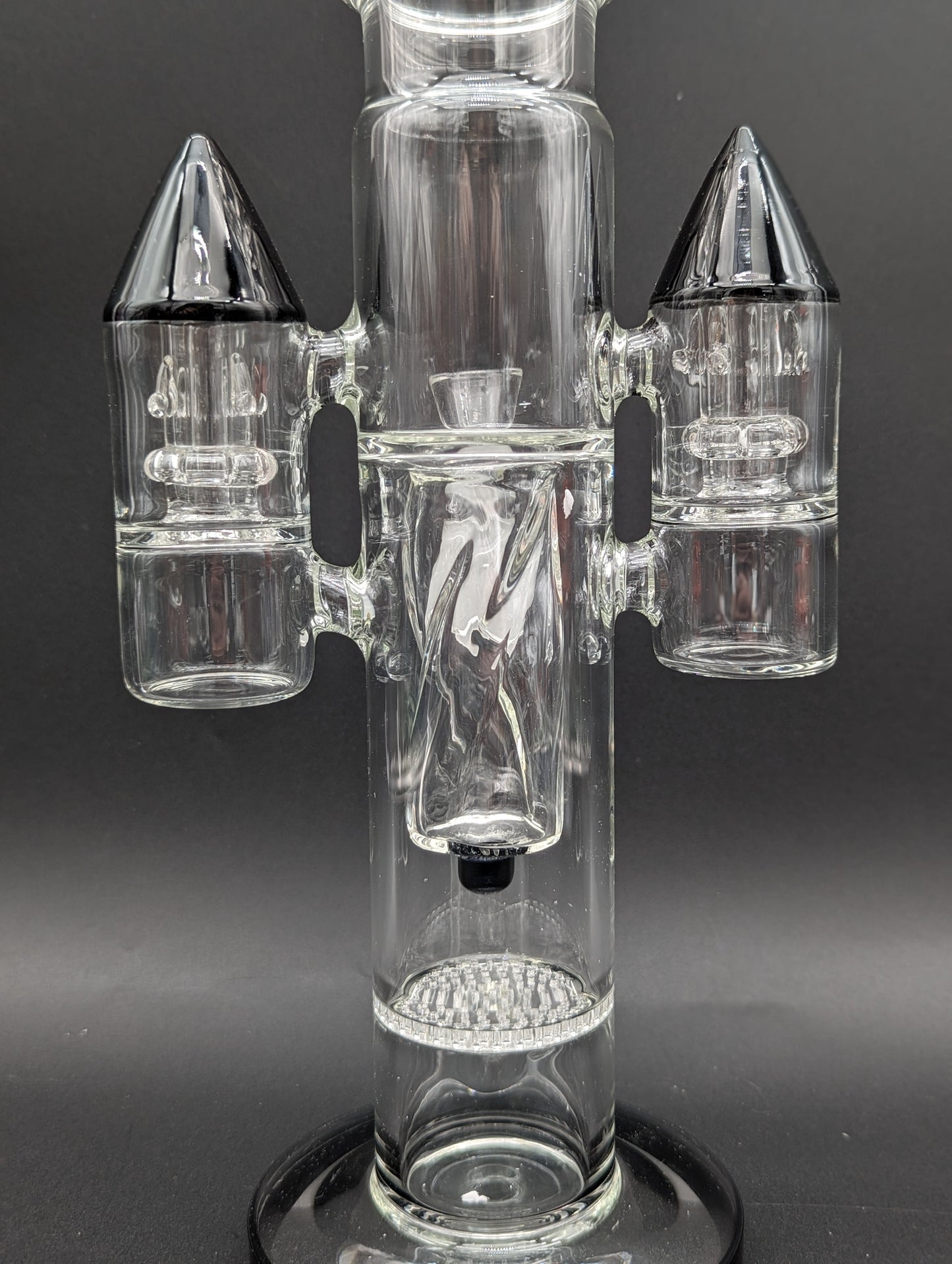 Dual Jet Rocket Ship Straight Tube Bong