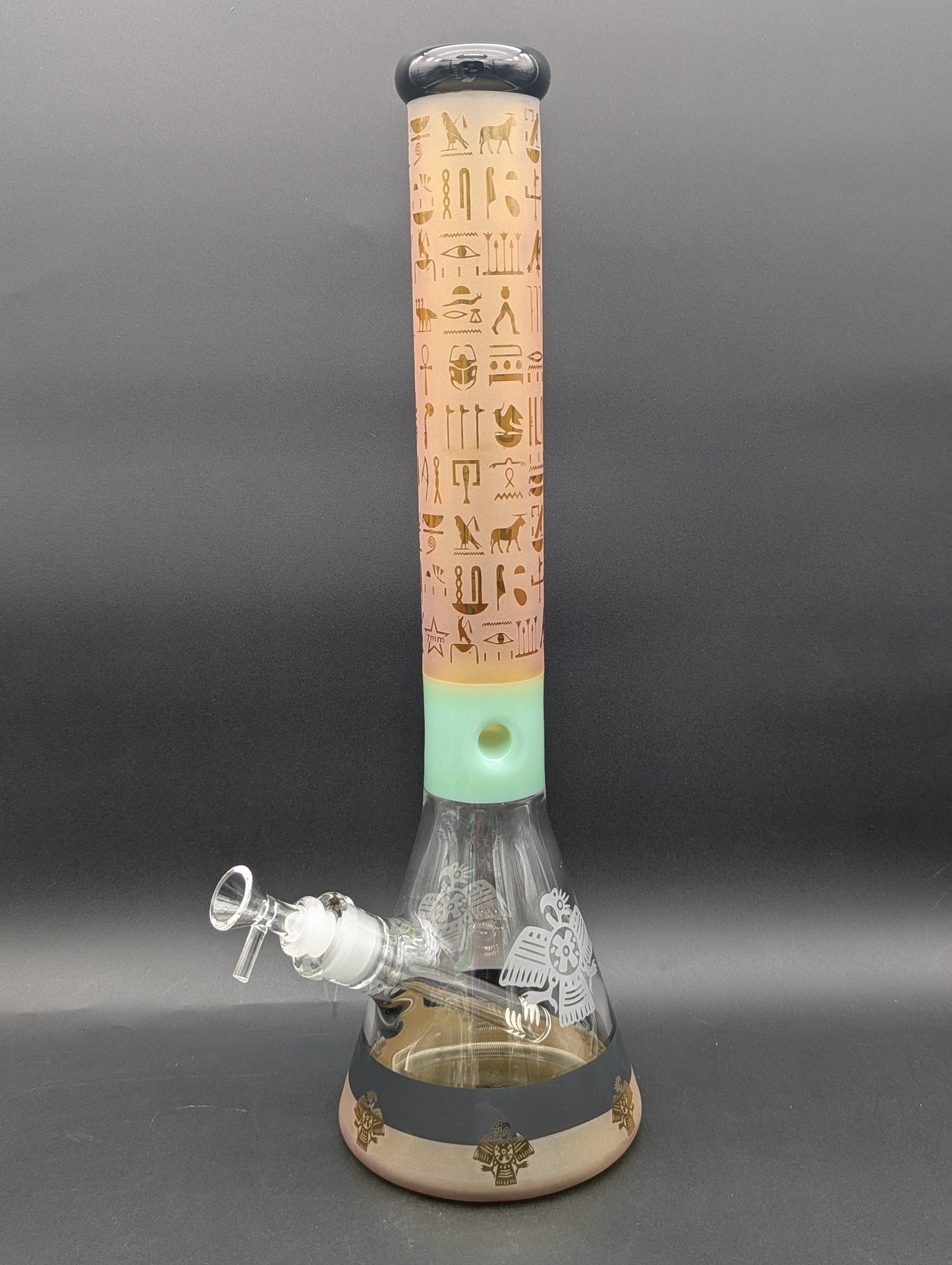 Egyptian Sandblasted 18" Beaker Bong-Avernic Smoke Shop