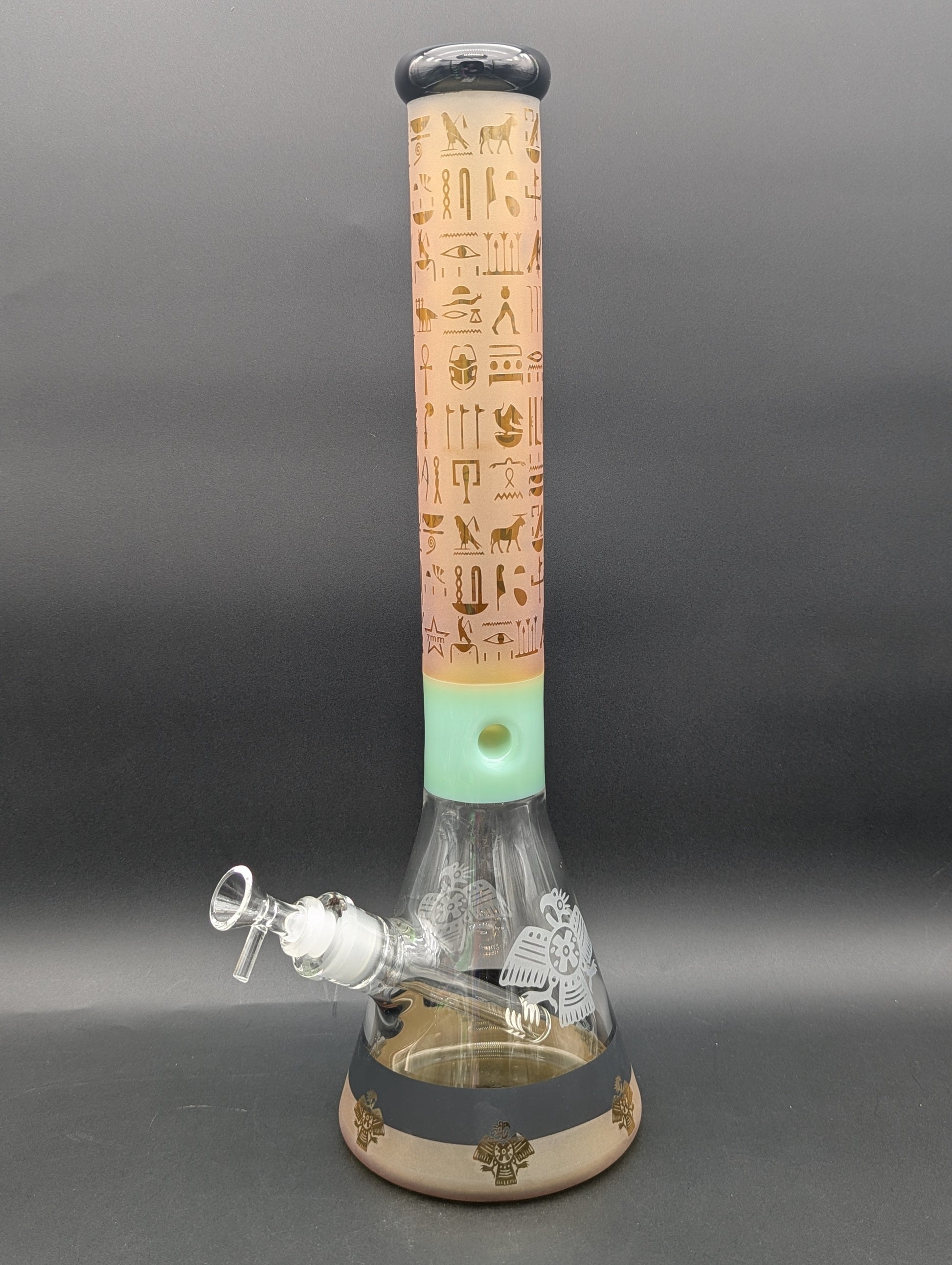 Egyptian Sandblasted 18" Beaker Bong-Avernic Smoke Shop