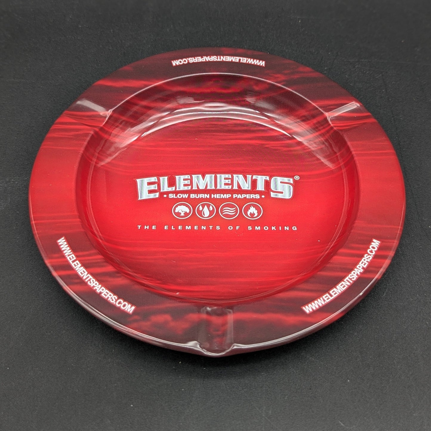 Elements Round Metal Ashtray - Red