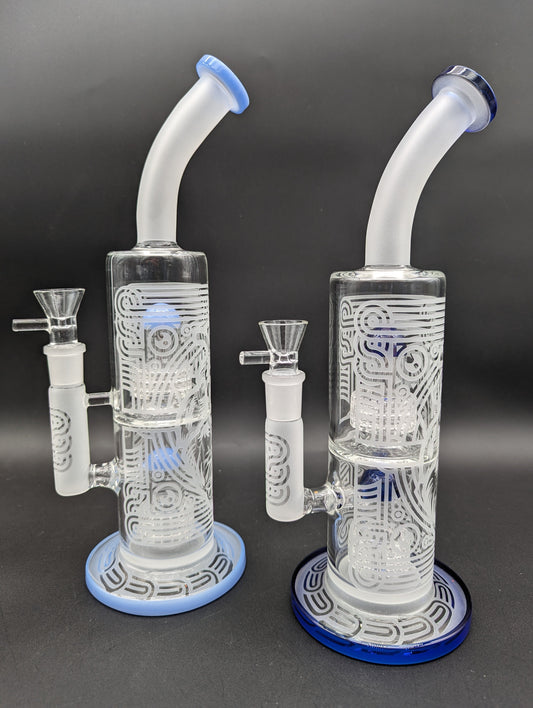 Fully Sandblasted Dual Matrix Bong