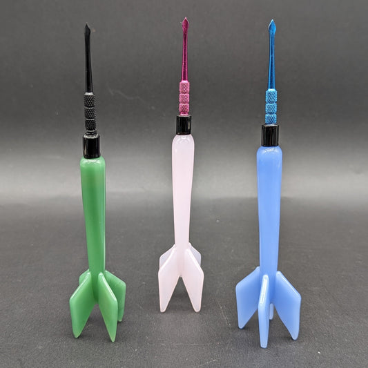 Glass and Metal Dart Shaped Dab Tool-Avernic Smoke Shop