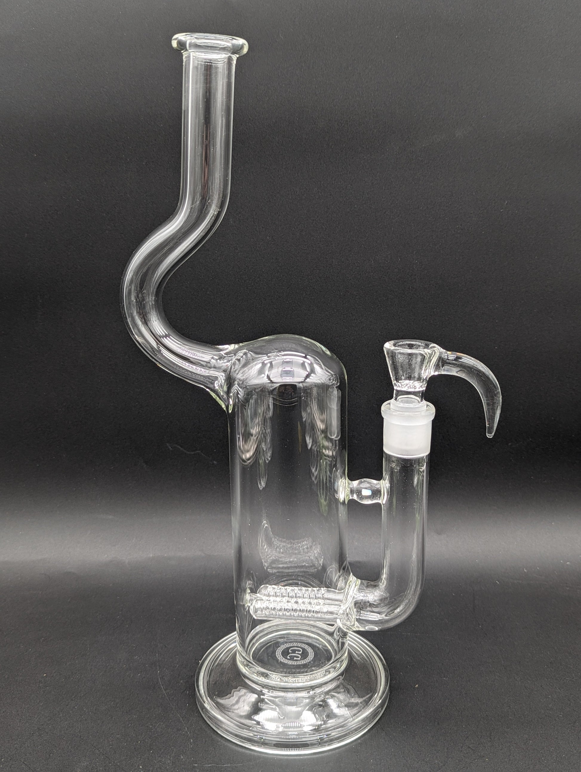 Greek Glass Dual Grid Natty Neck w/ Opal-Avernic Smoke Shop