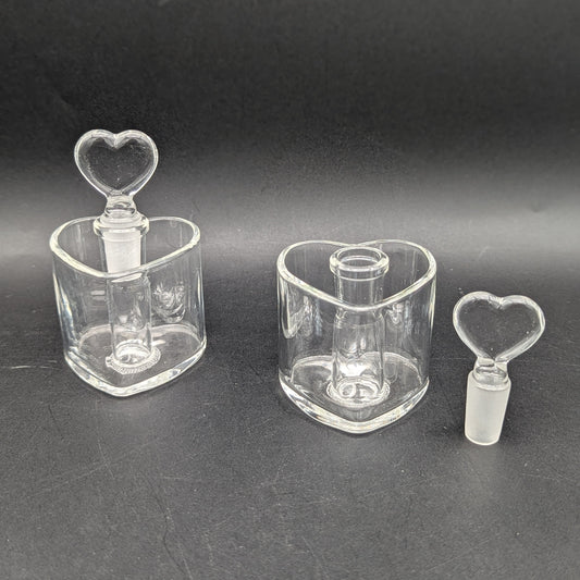 Greek Glass Heart Shaped Qtip & Iso Holder-Avernic Smoke Shop