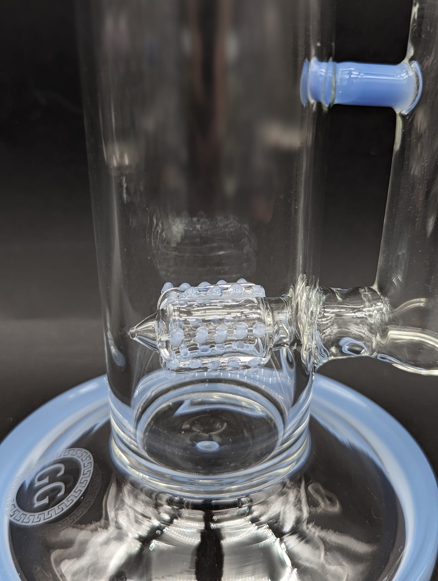 Greek Glass Kingstem Perc w/ Splash Guard-Avernic Smoke Shop