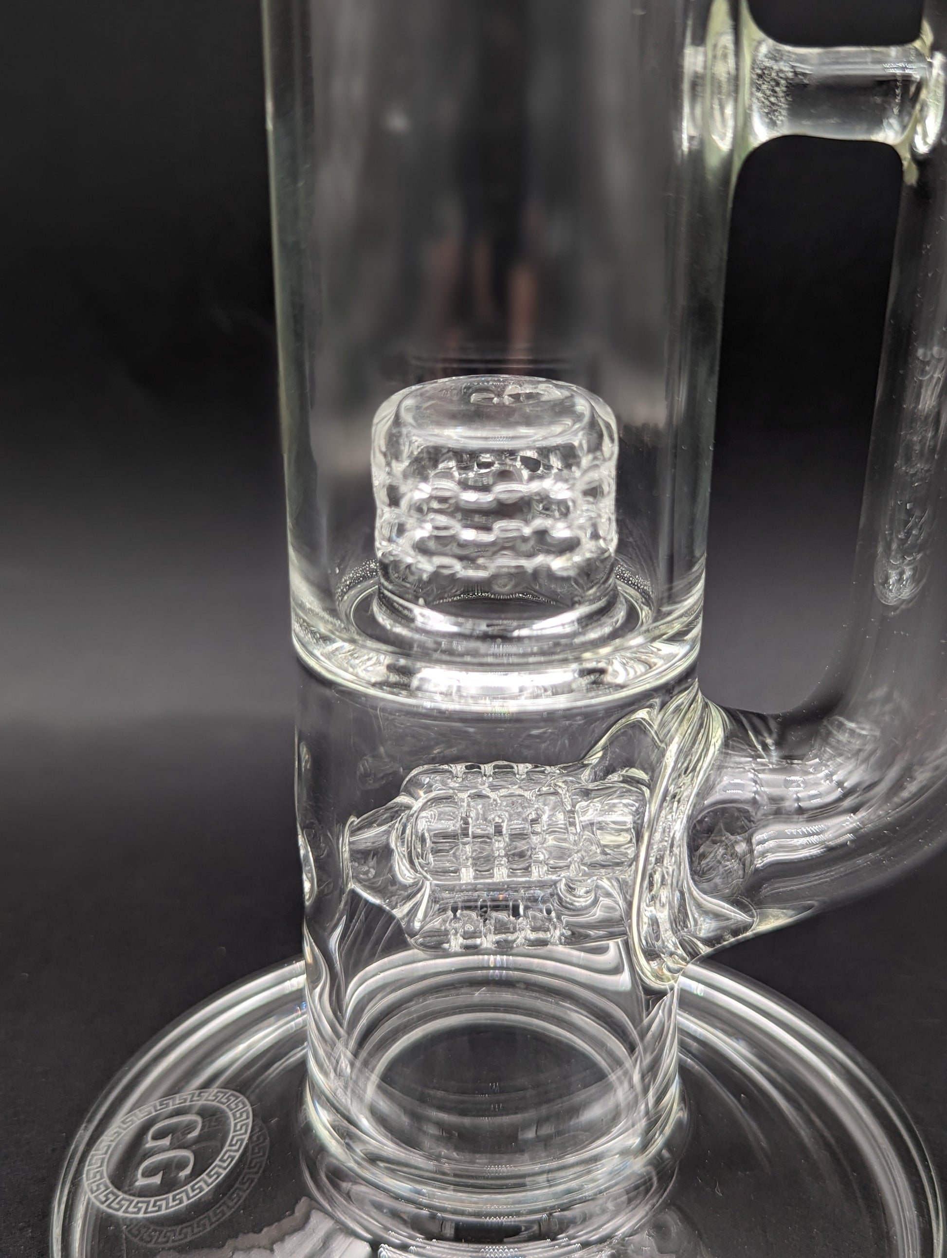 Greek Glass Threeline to 360 Grid Cap Tube-Avernic Smoke Shop