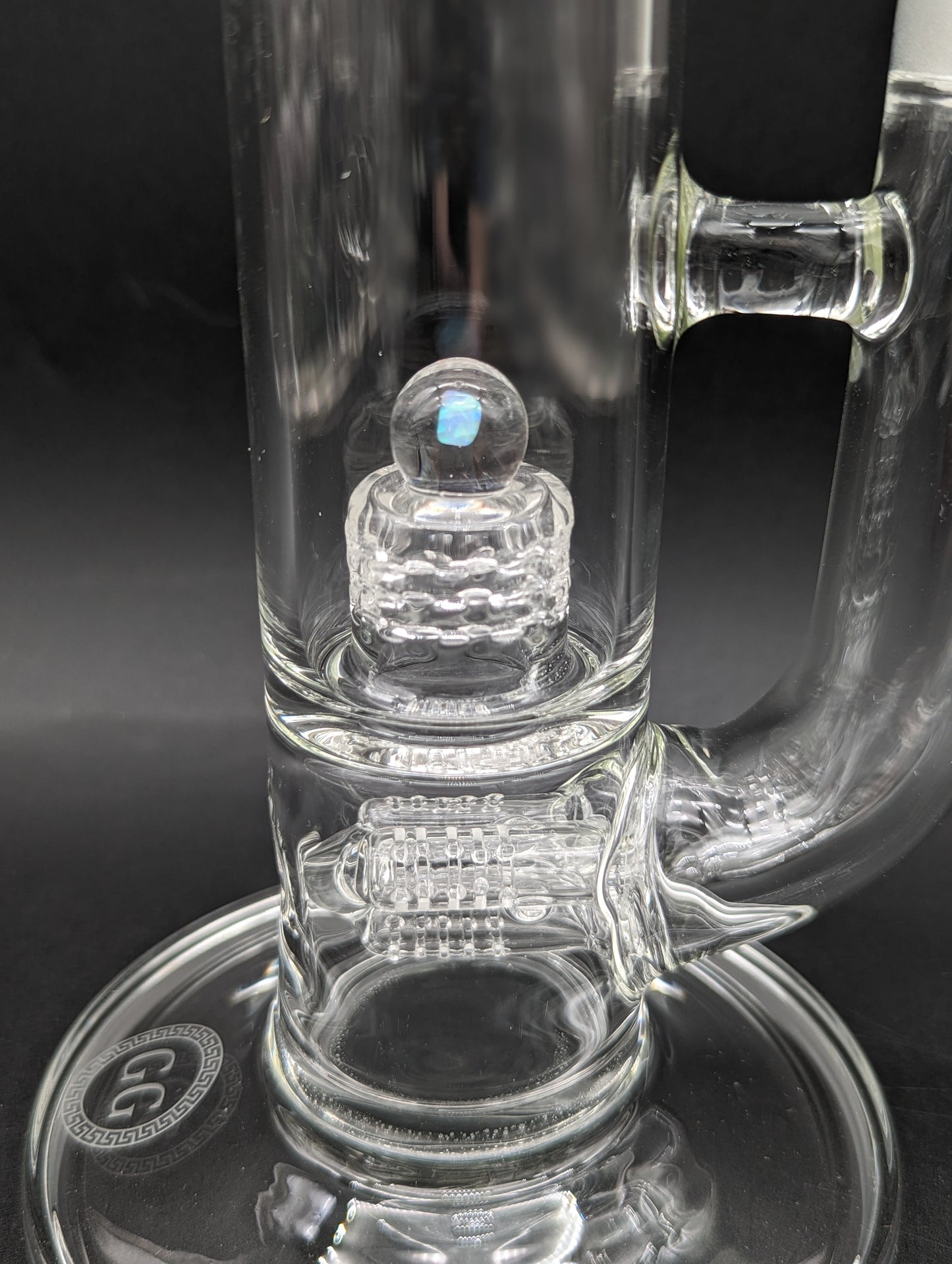 Greek Glass Threeline to 360 Grid Cap Tube w/ Opal