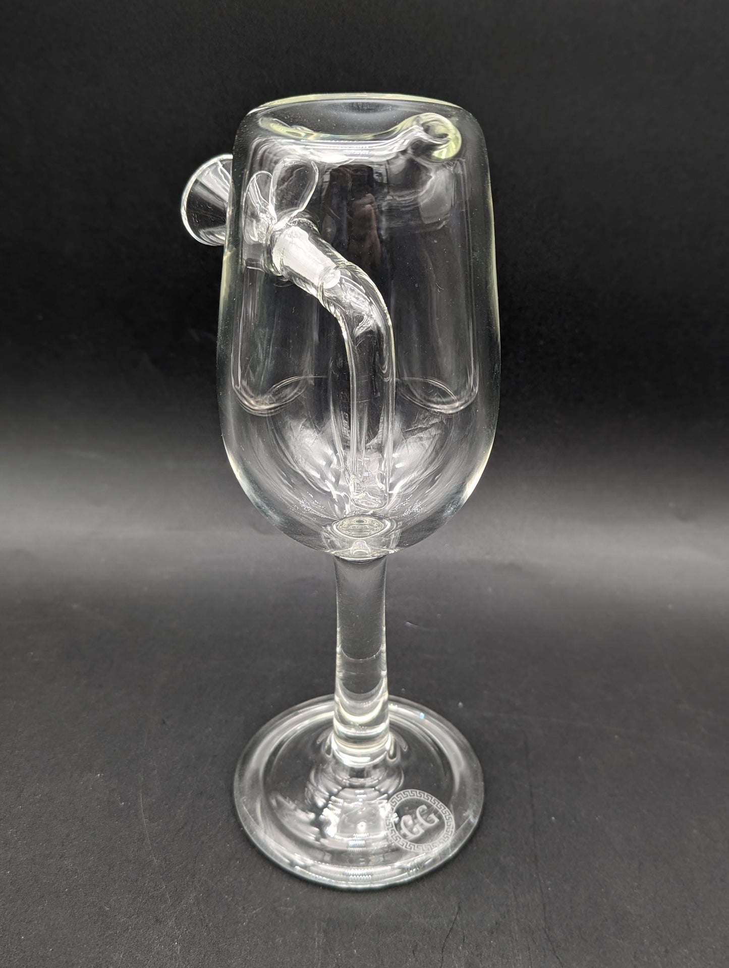 Greek Glass Wine Glass Bubbler-Avernic Smoke Shop