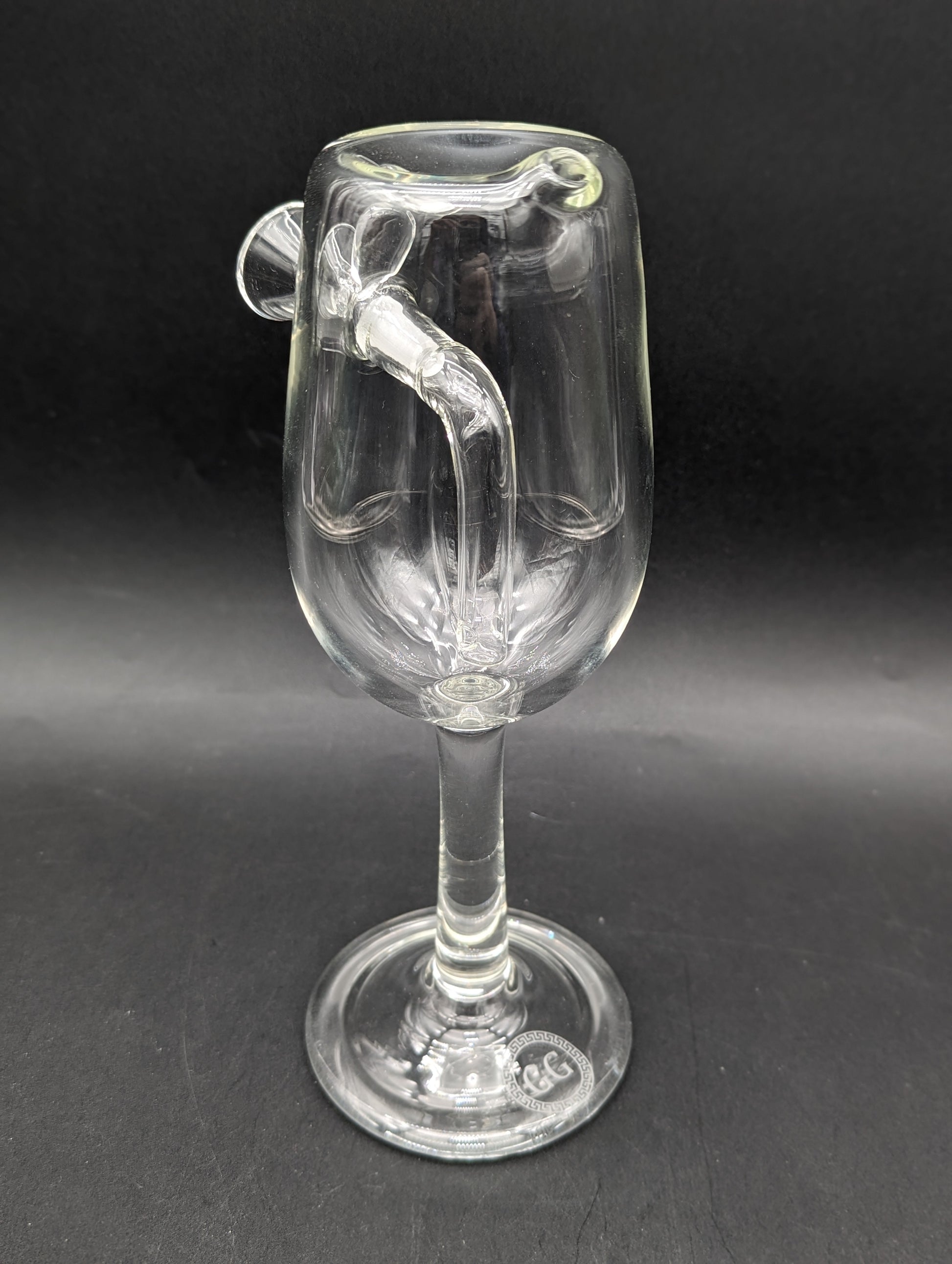 Greek Glass Wine Glass Bubbler-Avernic Smoke Shop
