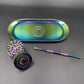 Green Monkey Rainbow Finish Rolling Tray & Grinder Kit-Avernic Smoke Shop