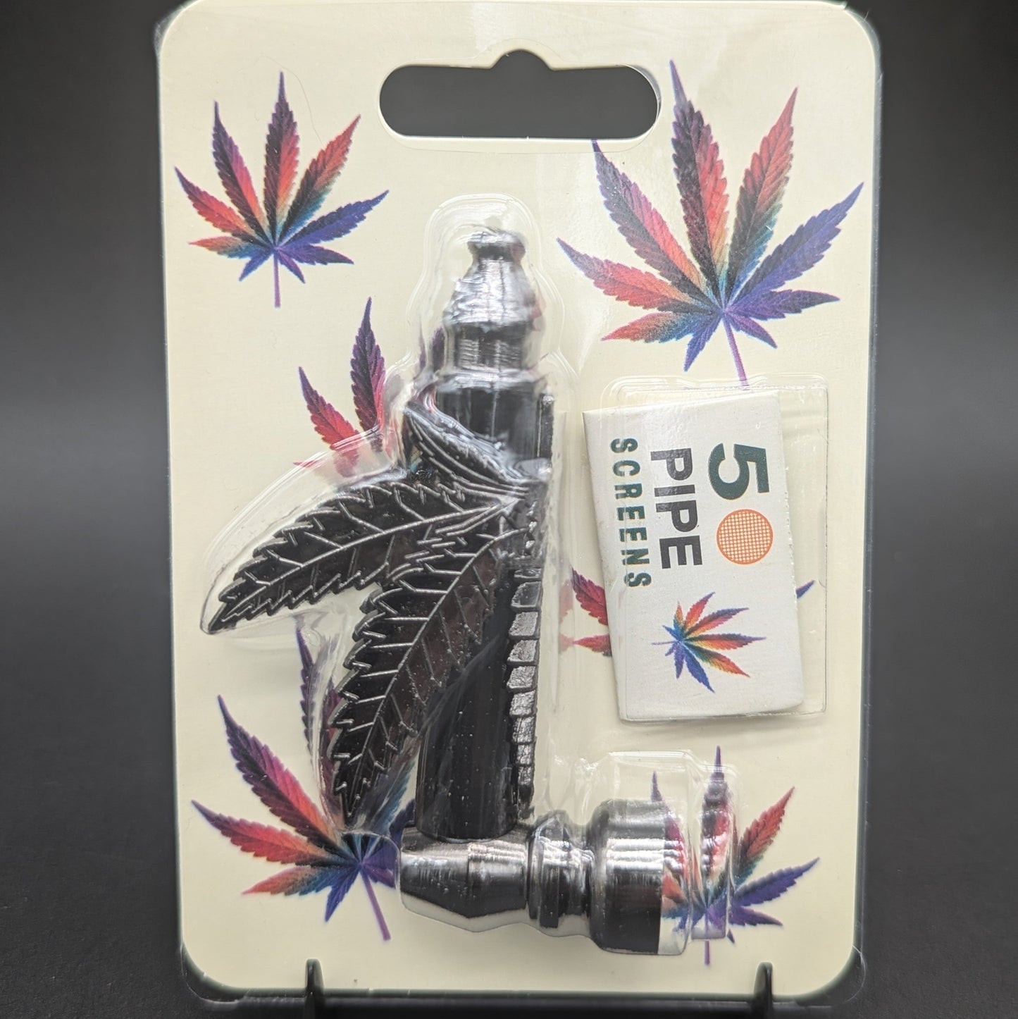 Hemp Leaf Metal Hand Pipe | 3.5"