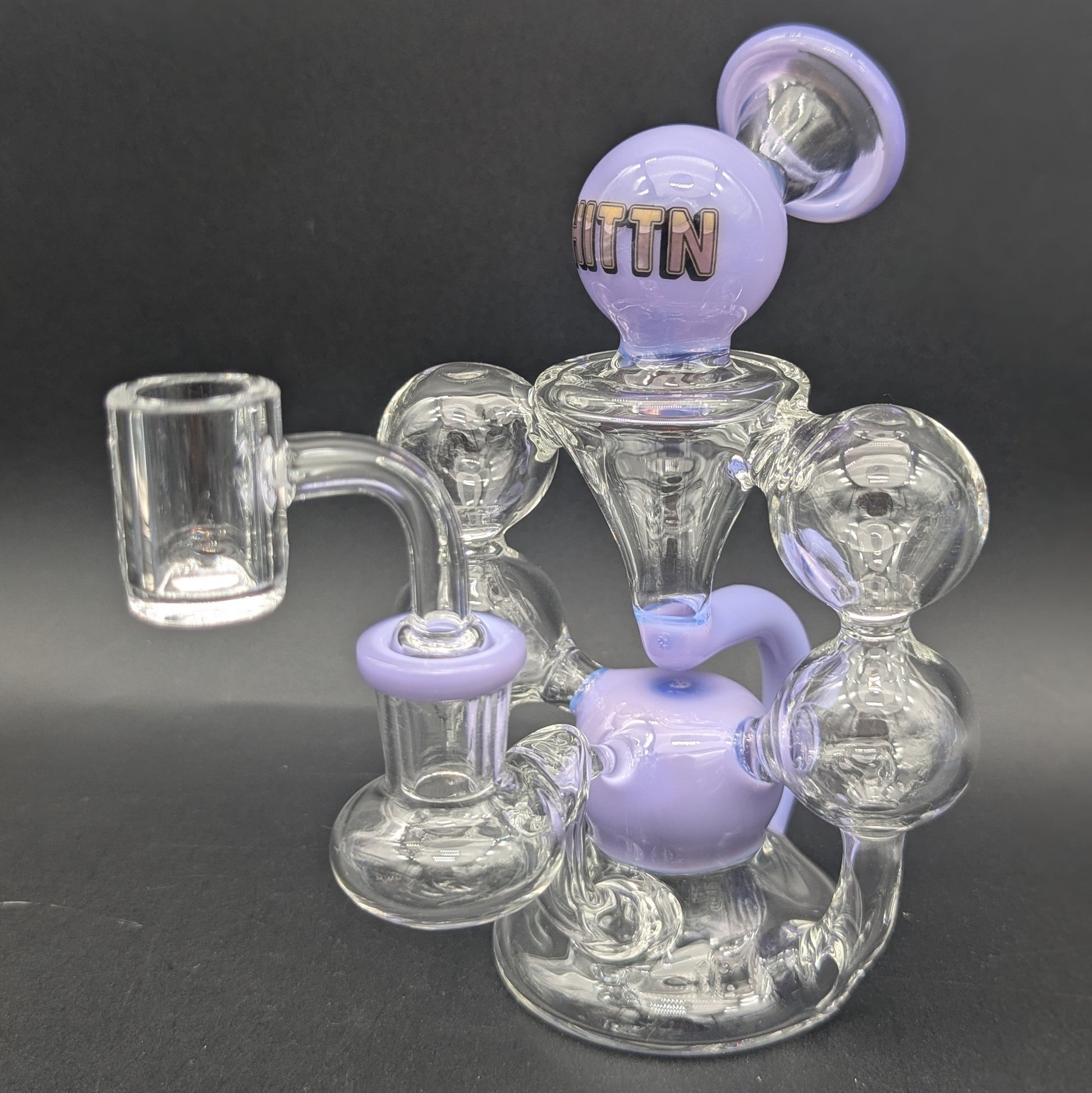 Hittn Glass 6" Double Bubble Recycler Dab Rig-Avernic Smoke Shop
