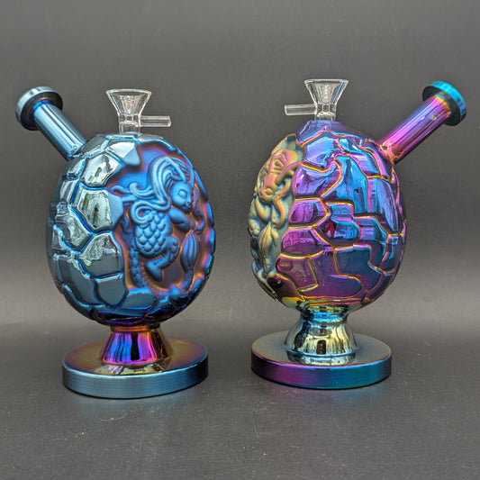 Iridescent Dragon Egg Bubbler 6"