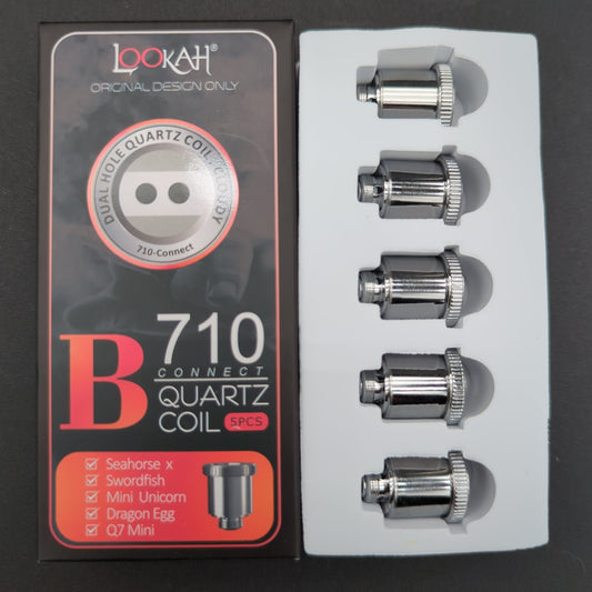 Lookah 710 Connect Quartz Coil B | 5pc | Dual Hole-Avernic Smoke Shop