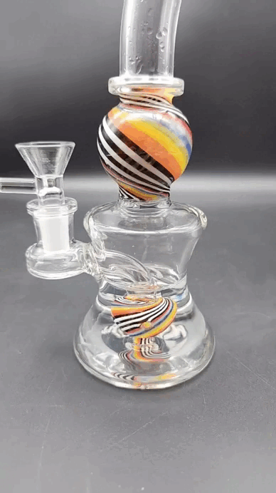 Midnight Glass 7.5" Rainbow Sphere Water Pipe-Avernic Smoke Shop