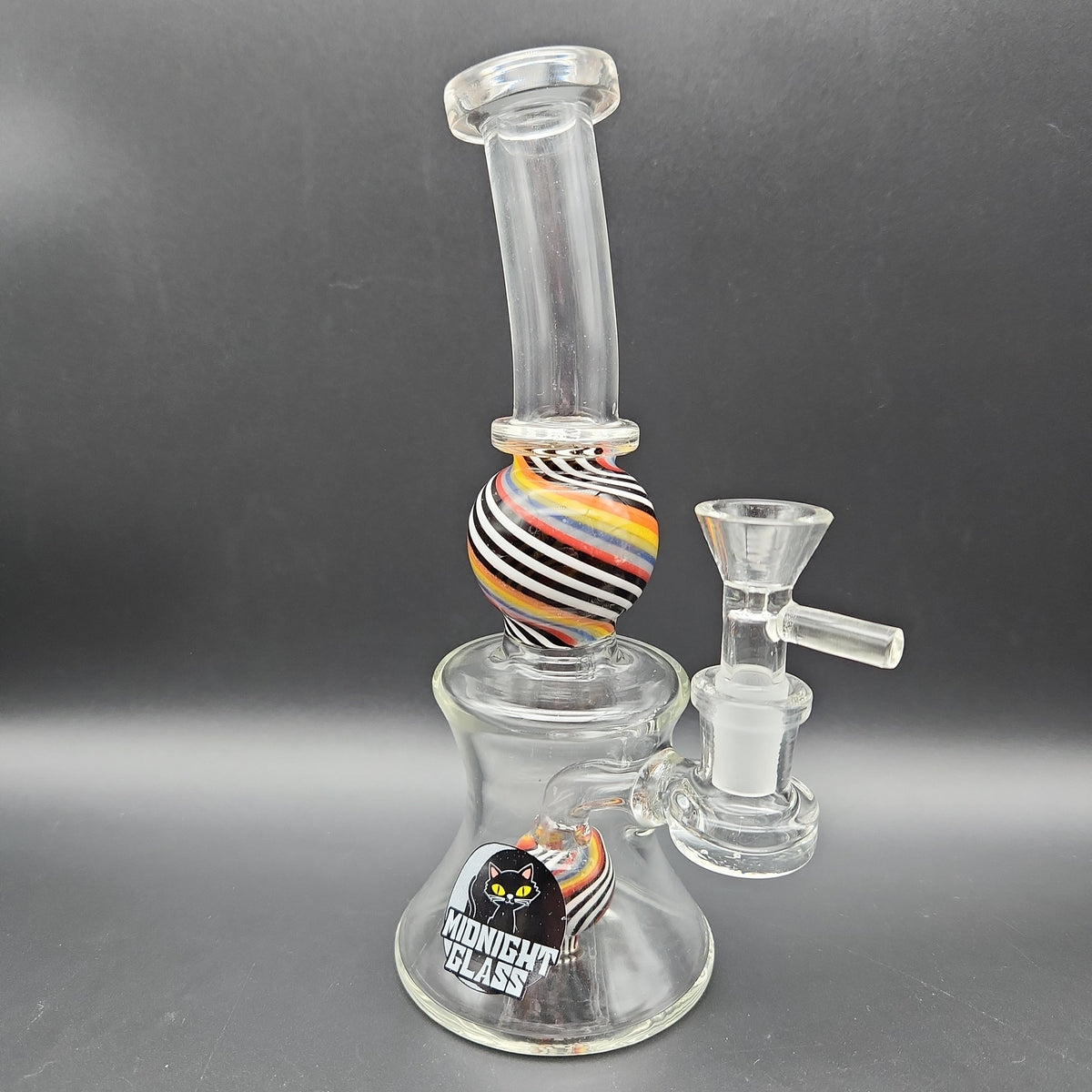 Midnight Glass 7.5" Rainbow Sphere Water Pipe-Avernic Smoke Shop