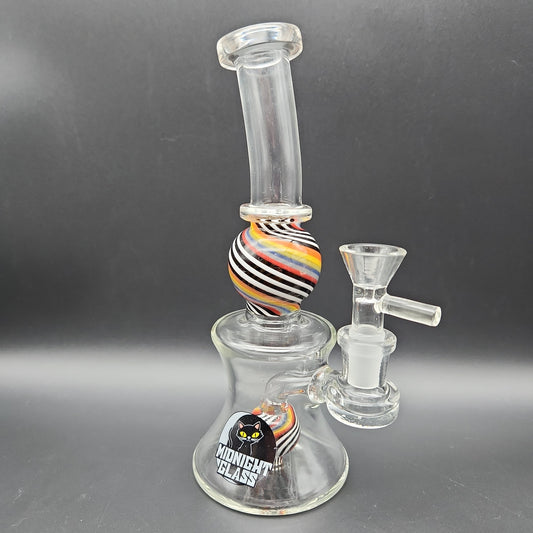 Midnight Glass 7.5" Rainbow Sphere Water Pipe-Avernic Smoke Shop