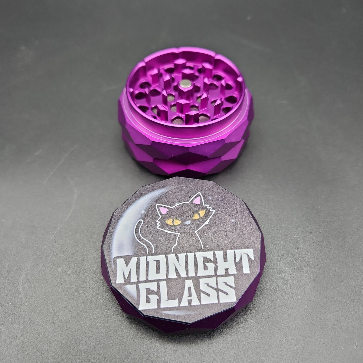 Midnight Glass Diamond Carved Grinders-Avernic Smoke Shop