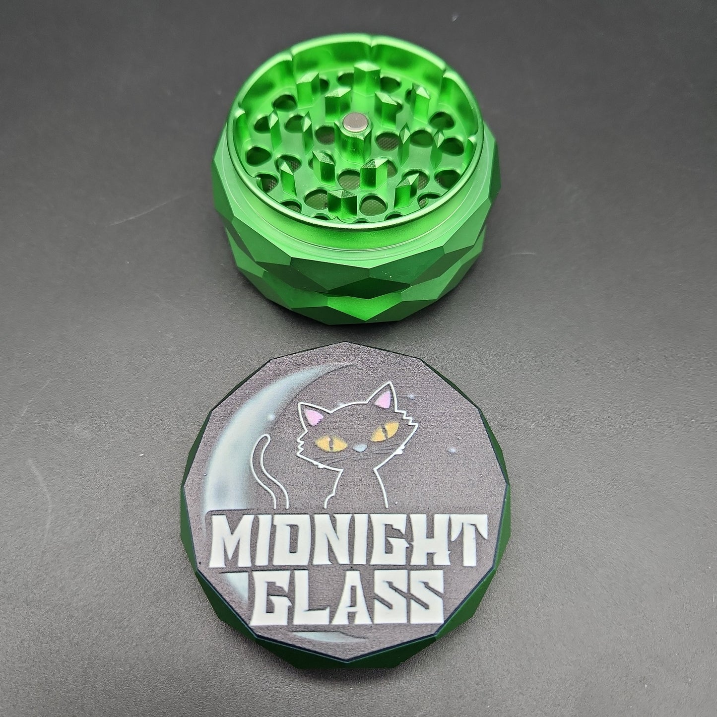 Midnight Glass Diamond Carved Grinders-Avernic Smoke Shop