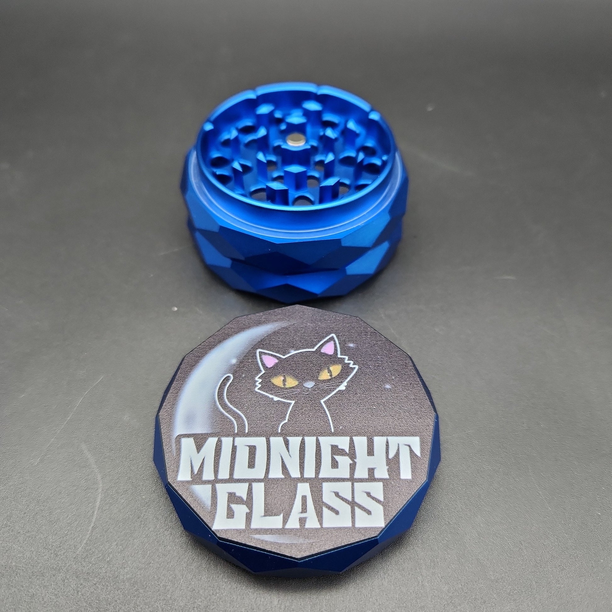 Midnight Glass Diamond Carved Grinders-Avernic Smoke Shop