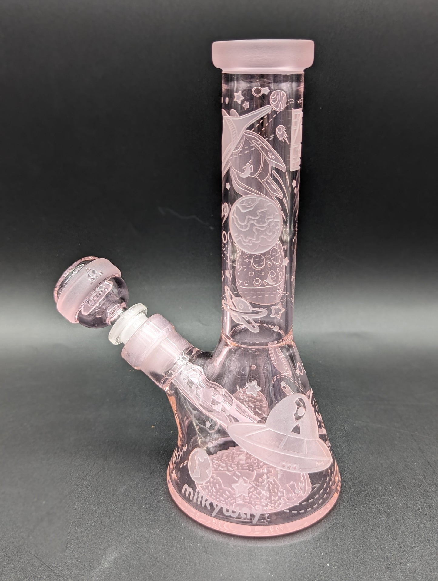 Milkyway Glass Space Odyssey 8" Beaker - Pink