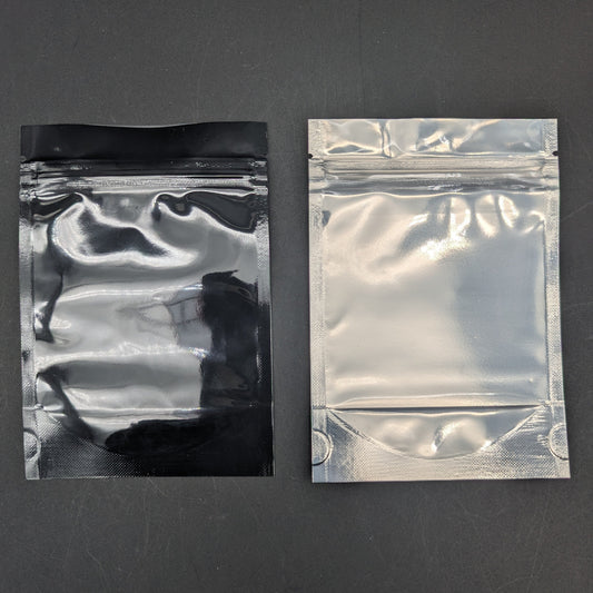 Mylar Bag Glossy Black/Clear - 1/8 (3.5g)-Avernic Smoke Shop