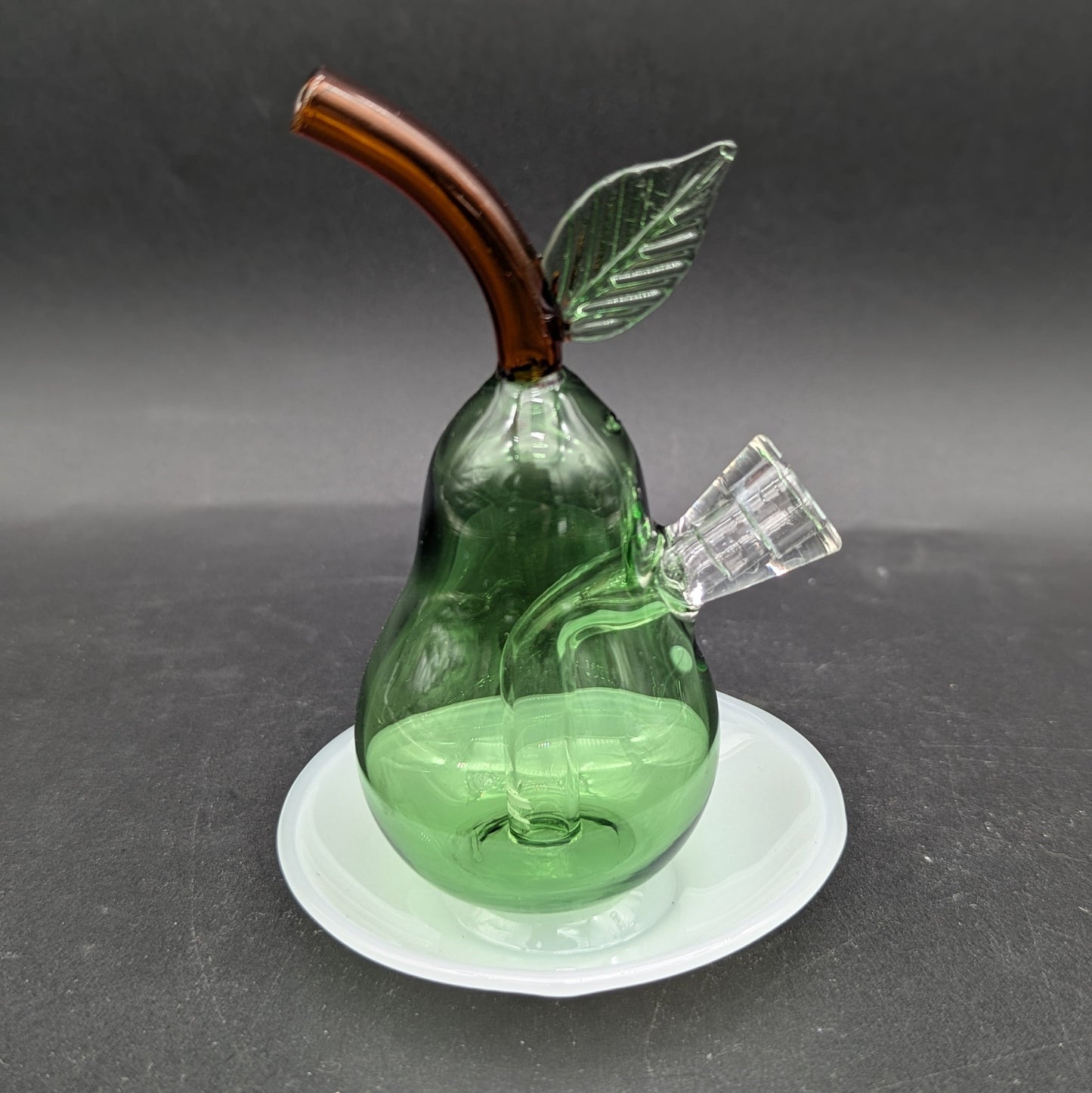 Perfect Pear on Dish Glass Blunt Bubbler | 4.5"