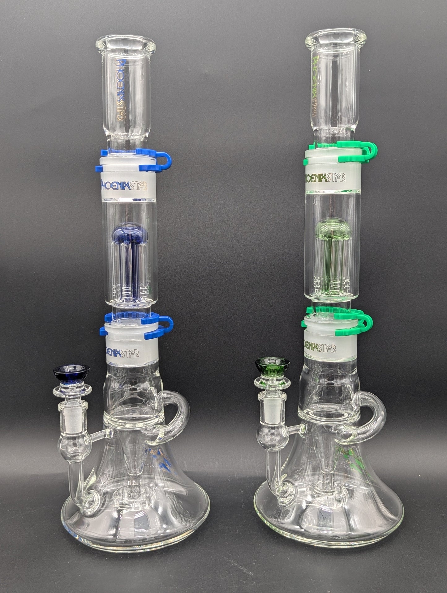 Phoenix 16" Stackable Dual Perc Recycler Bong-Avernic Smoke Shop