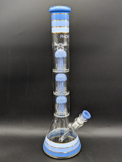 Phoenix 18" Striped Beaker w/ Triple Tree Perc