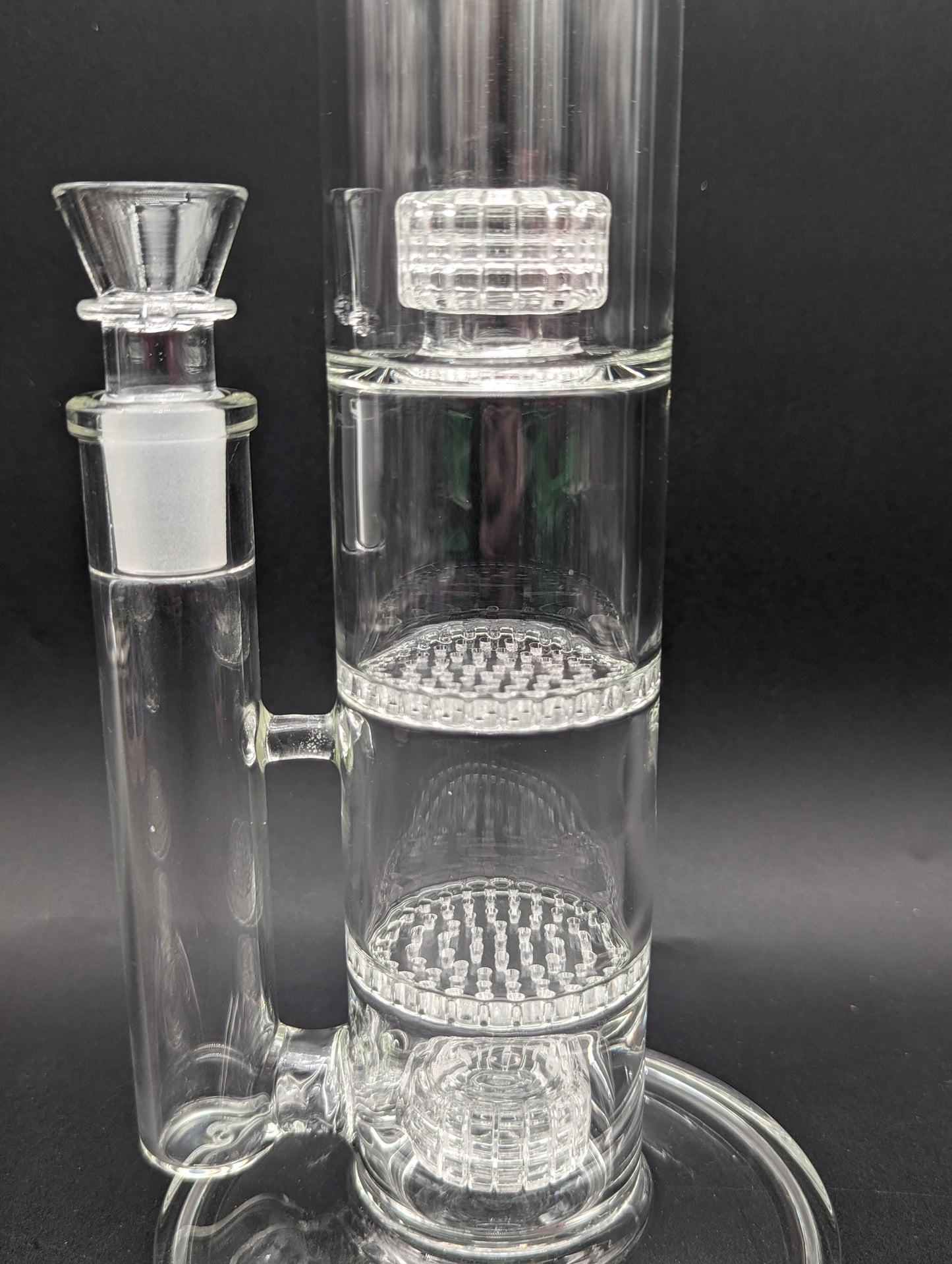 Phoenix Glass 14" Clear Quad Perc Tube