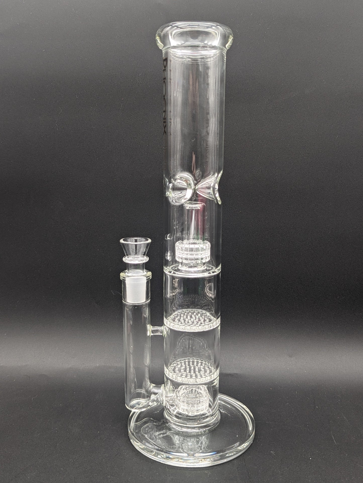 Phoenix Glass 14" Clear Quad Perc Tube