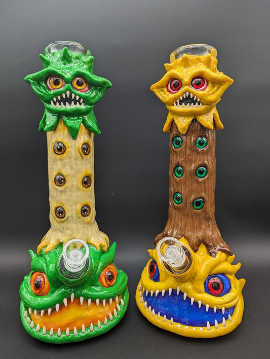 Piranha Scary 3D Resin Beaker Bong 14"