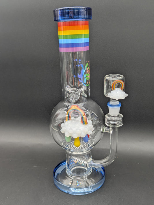 Pulsar Acid Rainbows Bubble Base Glass Water Pipe | 12.75"-Avernic Smoke Shop