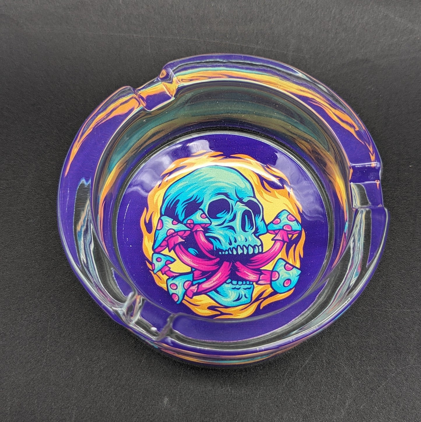 Pulsar Design Series Round Glass Ashtray | 3.4" | Assorted Designs