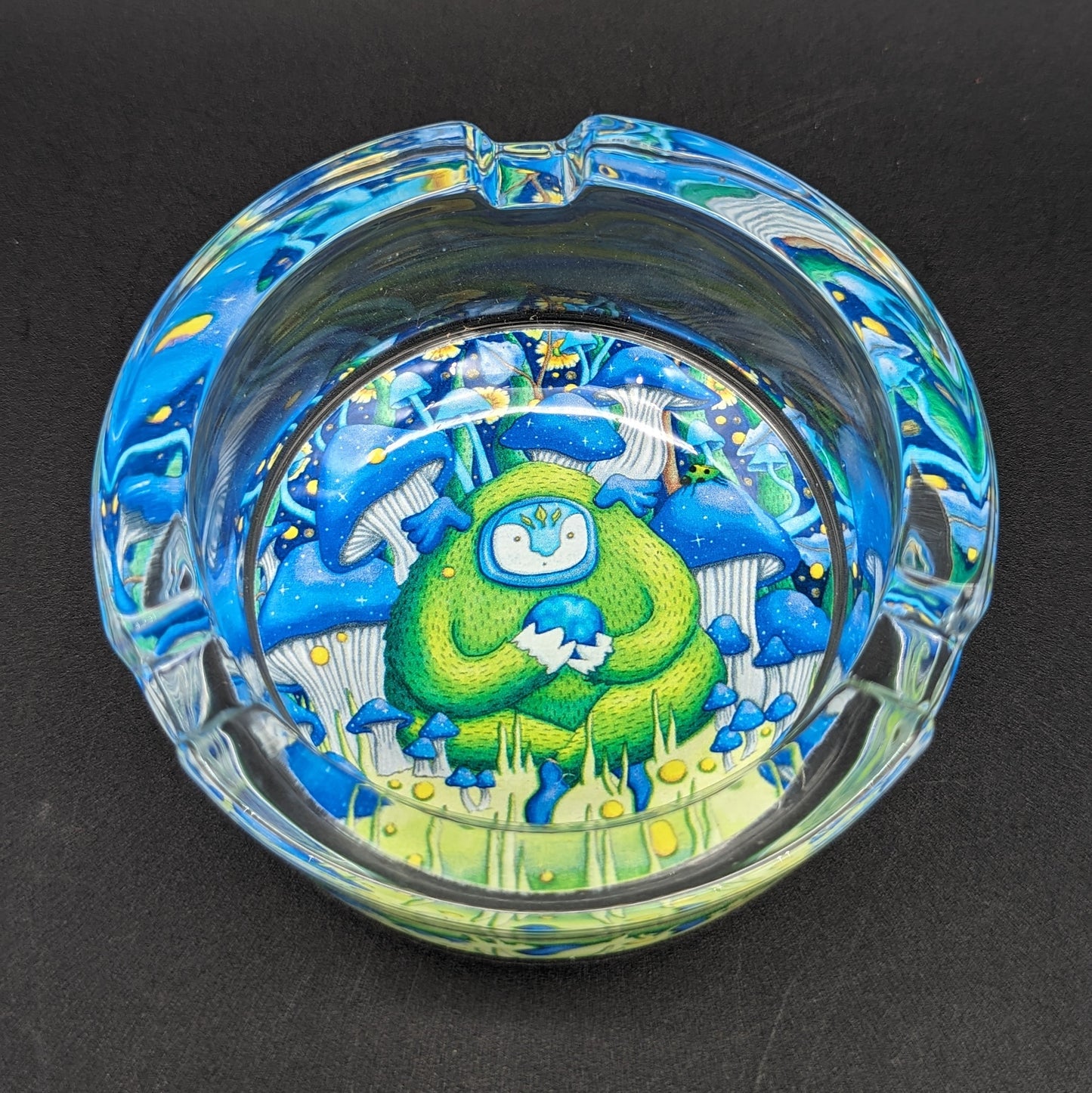 Pulsar Design Series Round Glass Ashtray | 3.4" | Assorted Designs
