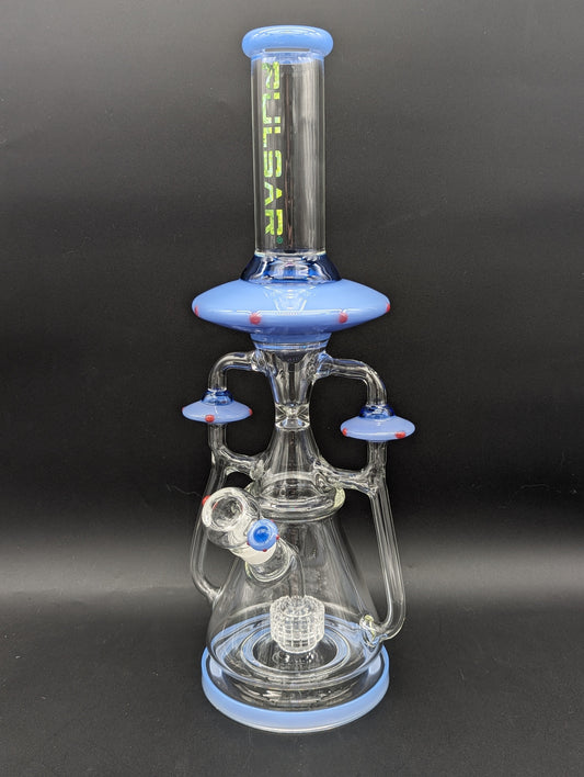 Pulsar Far-Out Visitors Recycler Glass Water Pipe | 17.25"
