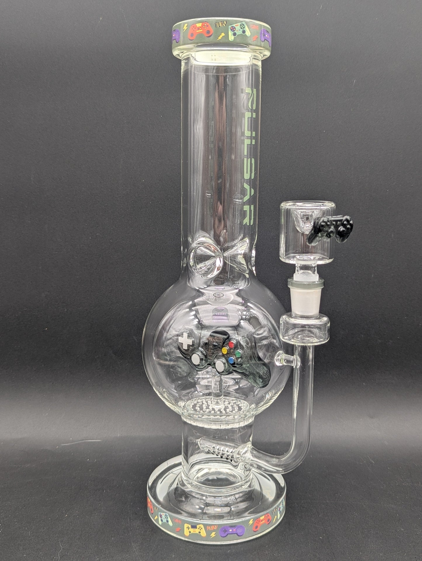 Pulsar Game Time Bubble Base Glass Bong | 12.5"