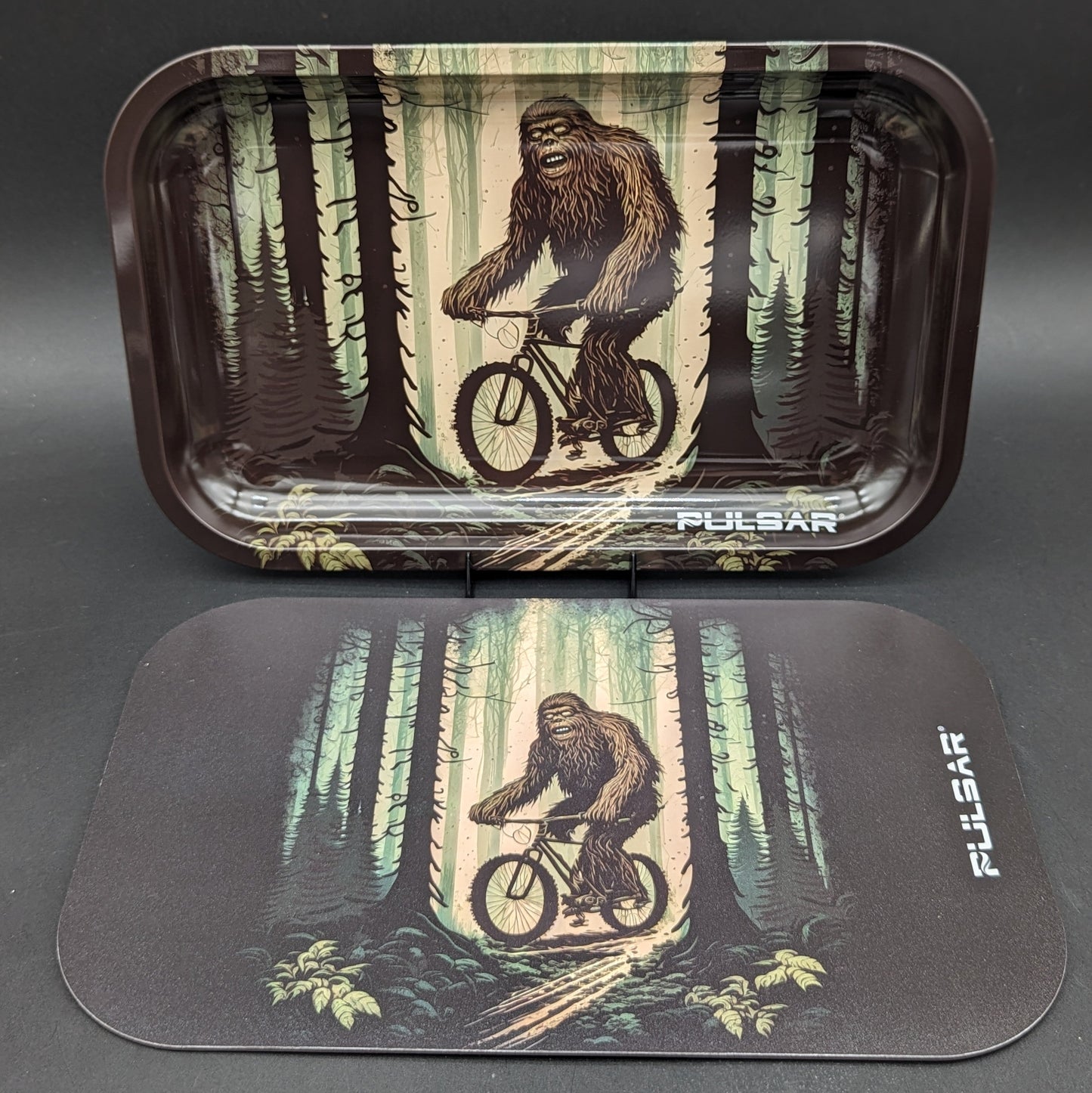 Pulsar Metal Rolling Tray & Lid | Bigfoot Rides Again | 11"x7"-Avernic Smoke Shop