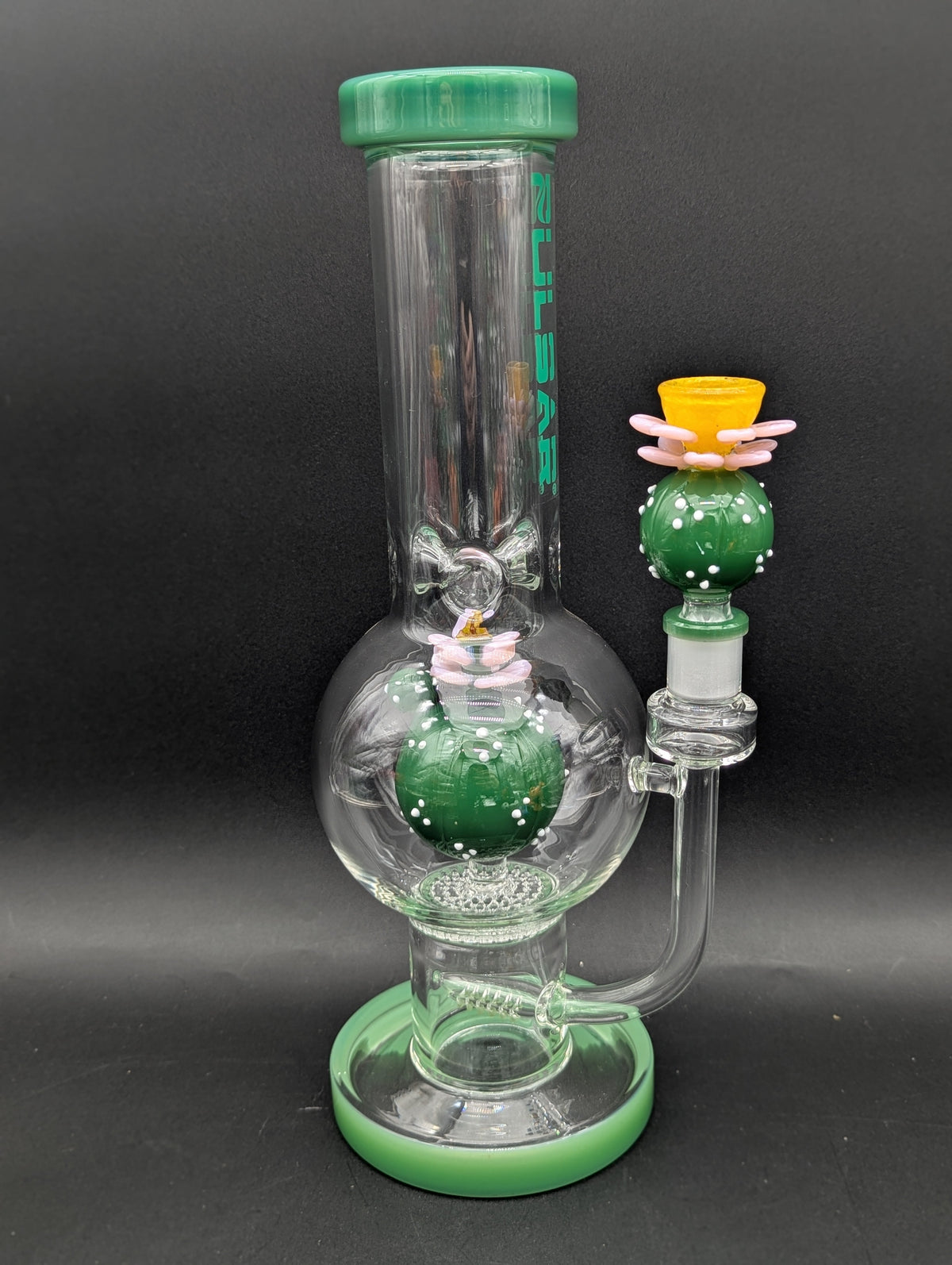 Pulsar Peyote Bloom Bubble Base Glass Water Pipe | 12.25"-Avernic Smoke Shop