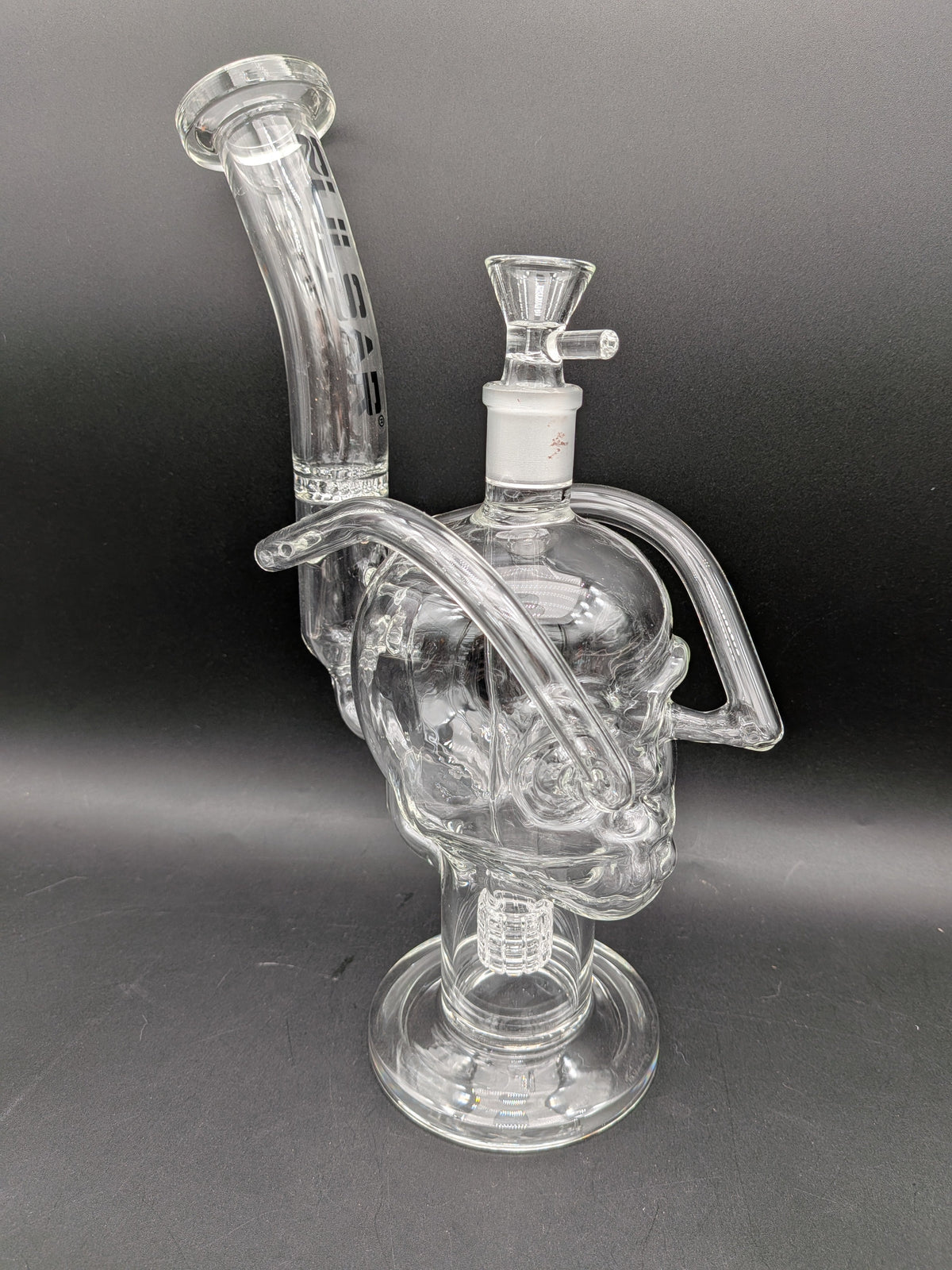 Pulsar Skull Eyes Recycler Glass Water Pipe | 12.5"