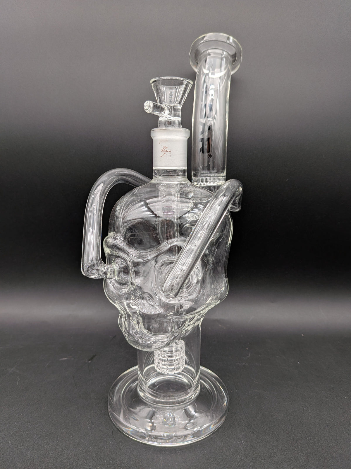 Pulsar Skull Eyes Recycler Glass Water Pipe | 12.5"