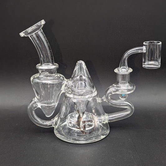 Pulsar Tea Pot Glass Recycler Rig | 7.75"