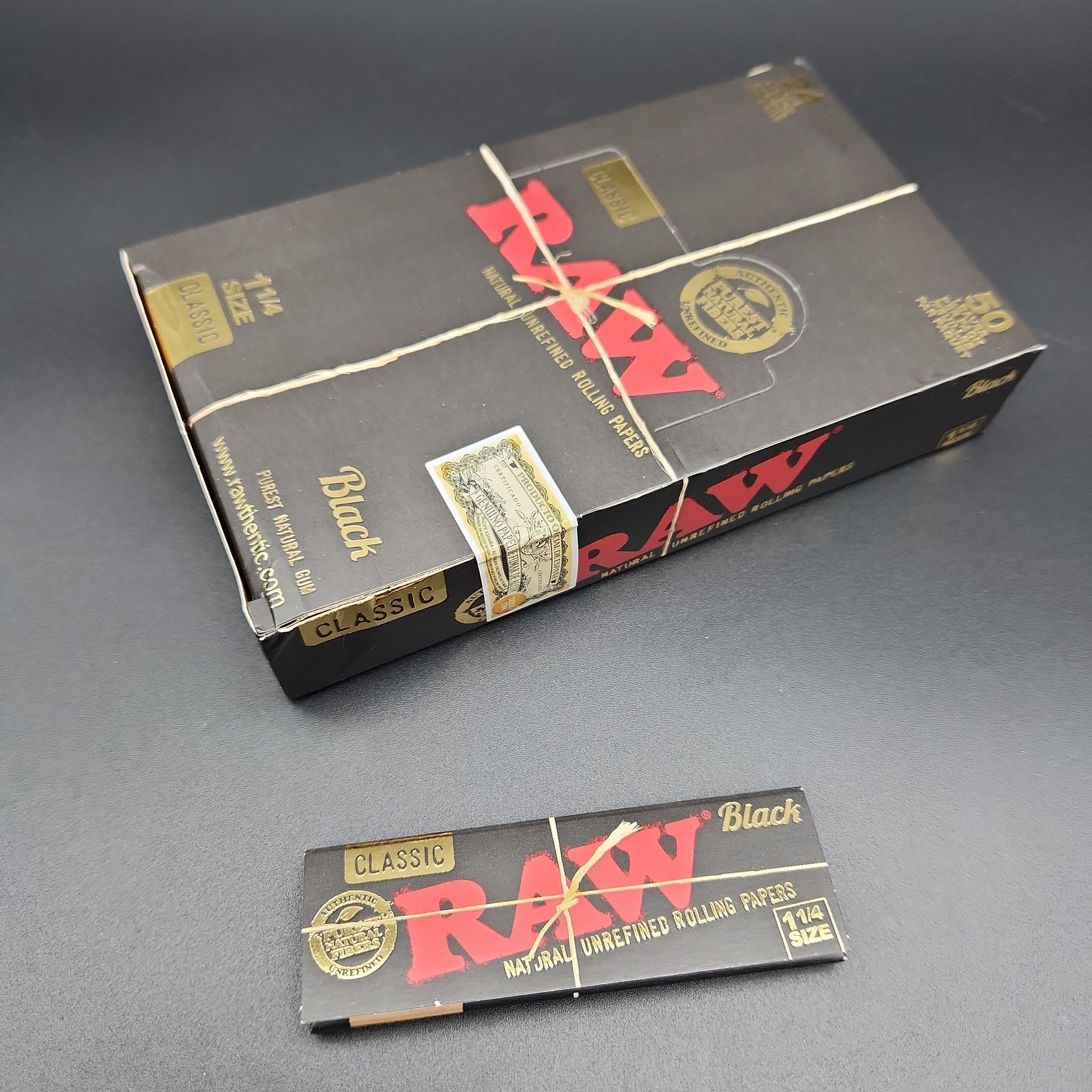RAW Classic Rolling Papers - 1 1/4 Size Black-Avernic Smoke Shop