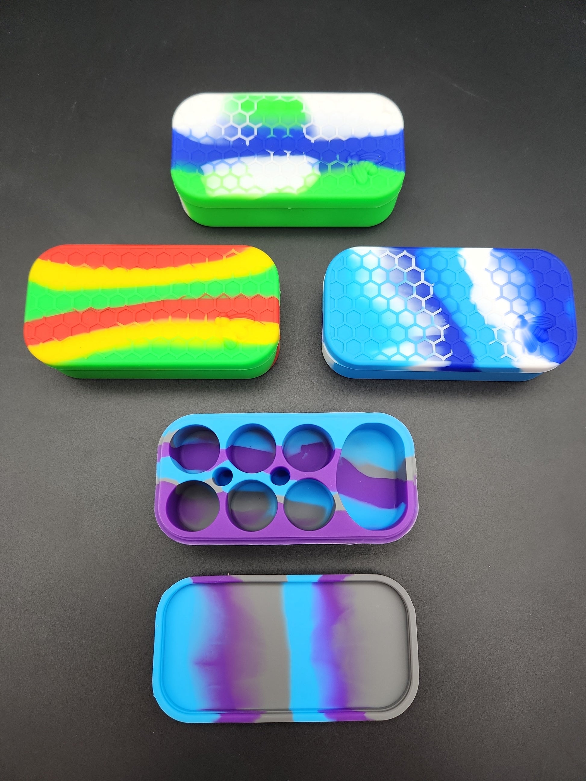 Rectangular Silicone Slicks w/ Multiple Compartments-Avernic Smoke Shop