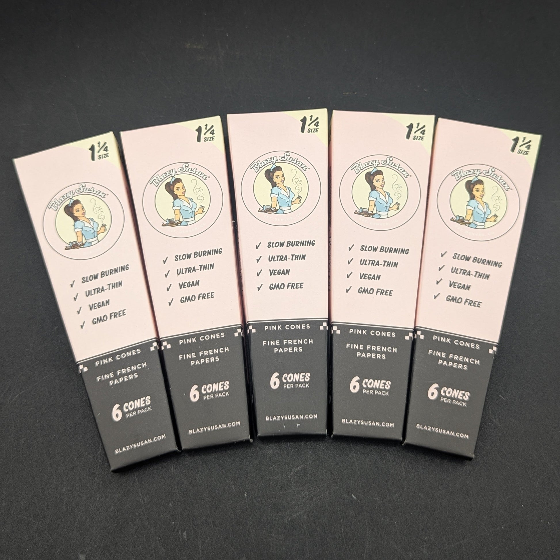 Blazy Susan Pink 1 1/4 Pre-Rolled Cones 6 Pack-Avernic Smoke Shop