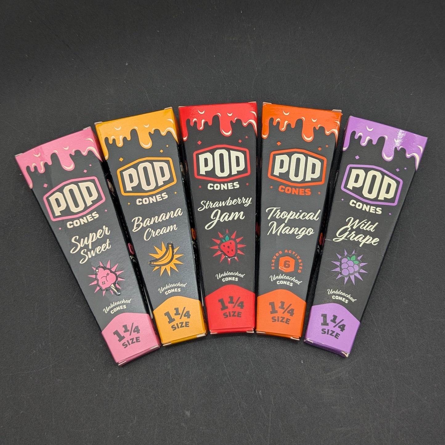 POP Cones Unbleached | Assorted Flavors | 1 1/4"-Avernic Smoke Shop